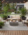 Urban Terrace Collection Area Rug -  Astoria (White and Black) Square White and Black  lifestyle 22
