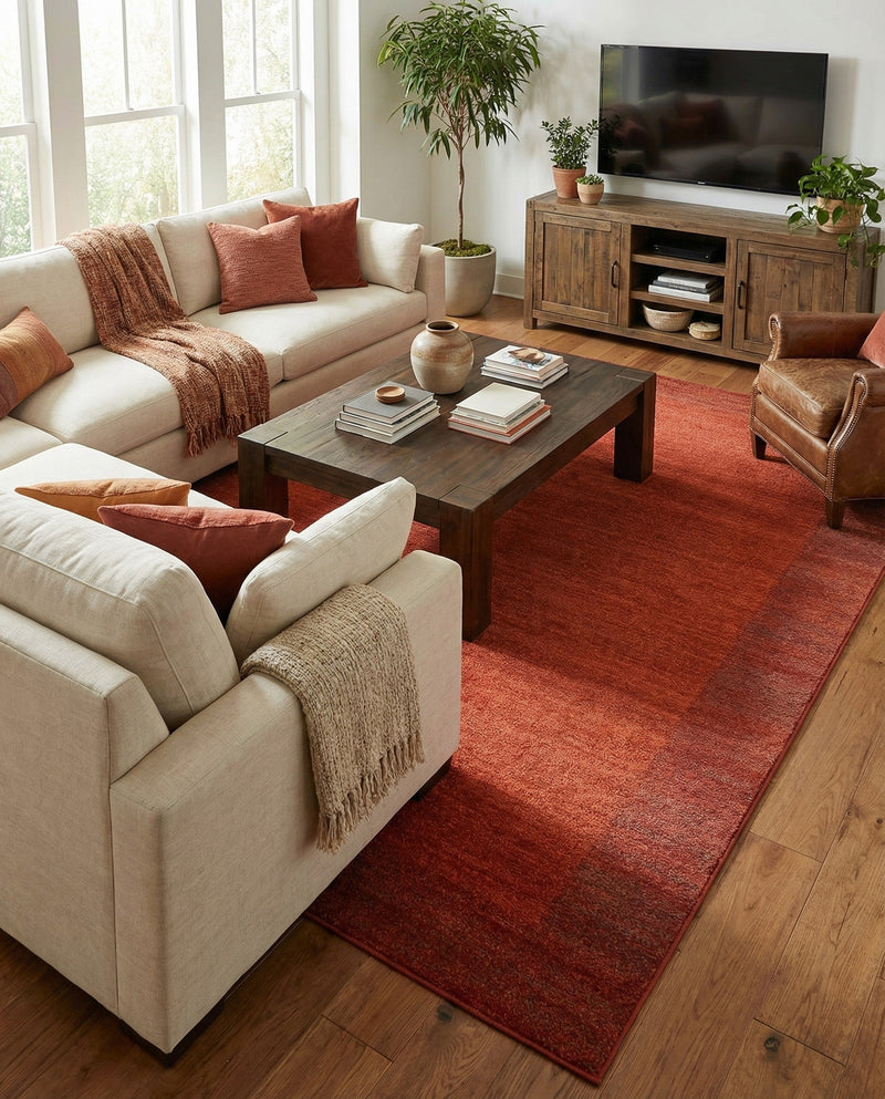 Studio Haven Collection Area Rug -  Conservatory (Terracotta) Rectangle Terracotta  lifestyle 5