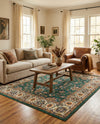 Casablanca Tapestry Collection Area Rug -  Marrakech (Emerald Green) Square Emerald Green  lifestyle 29