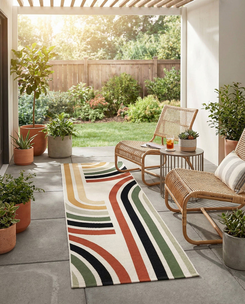 Urban Terrace Collection Area Rug -  Piazza Runner Multi  lifestyle 40