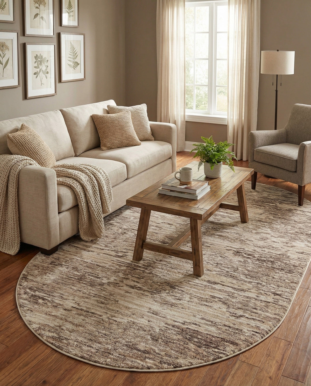 Serenity Sands Collection Area Rug - Dunescape Oval Brown  lifestyle 116