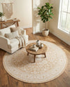 Tribal Terrace Treasures Collection Area Rug -  Incan Isle (Natural) Round Natural  lifestyle 84