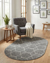 Trellis Mosaic Collection Area Rug - Arborville (Light Gray) Oval Light Gray  lifestyle 62