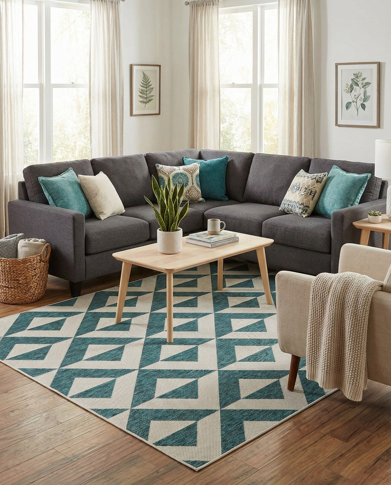 Urban Oasis Rugs Collection Area Rug -  Highrise (Teal) Rectangle Teal  lifestyle 18