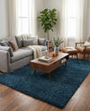 Plush Oasis Collection Area Rug - Serenity (Sapphire Blue) Rectangle Sapphire Blue  lifestyle 11