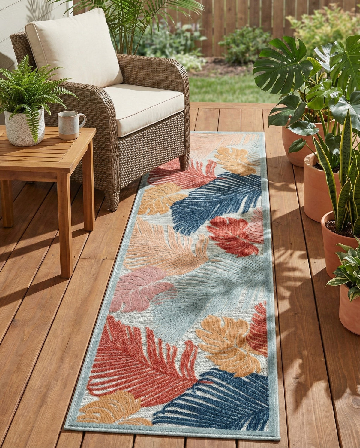 Seaside Blooms Collection Area Rug -  Tranquil Runner Multi  lifestyle 119
