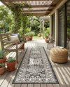 Tribal Terrace Treasures Collection Area Rug -  Incan Isle (Charcoal Gray) Runner Charcoal Gray  lifestyle 59