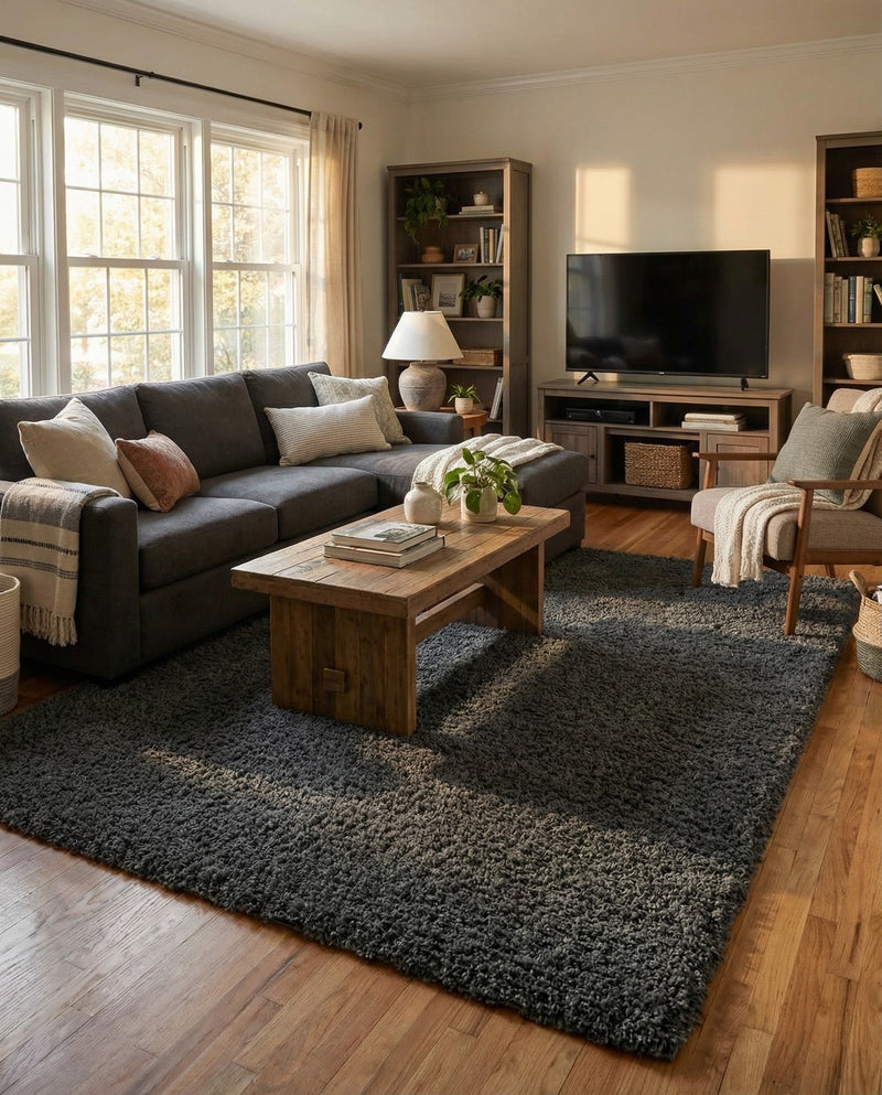 Plush Oasis Collection Area Rug - Serenity (Graphite Gray) Rectangle Graphite Gray  lifestyle 4
