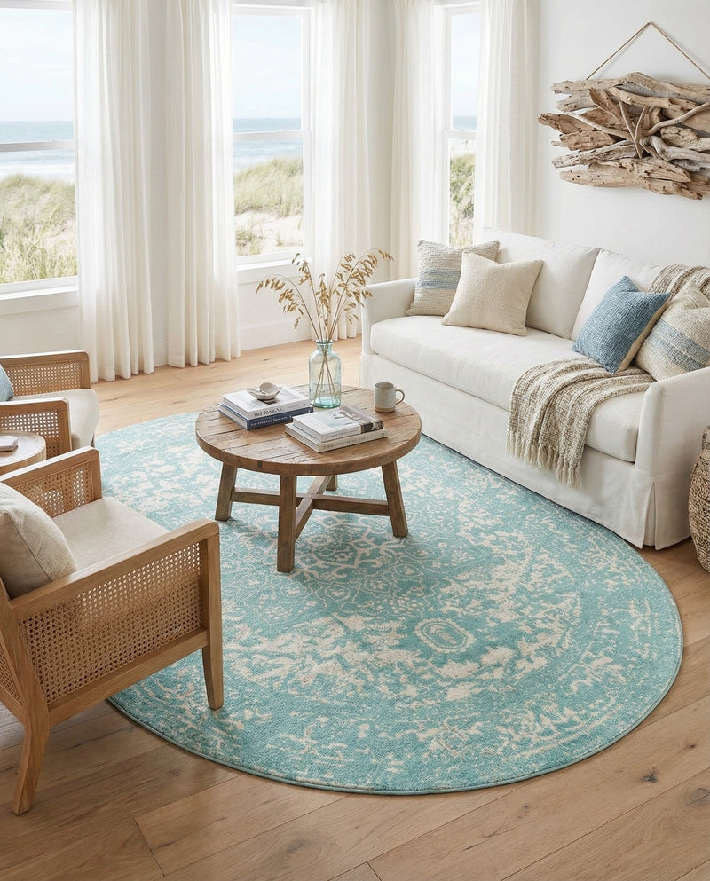 Georgetown Rugs Collection Area Rug - Dupont (Aqua) Oval Aqua  lifestyle 39