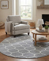 Trellis Mosaic Collection Area Rug -  Pergolatown (Light Gray) Oval Light Gray  lifestyle 39