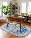 Heritage Elegance Collection Area Rug -  Taj Oval Blue  lifestyle 53