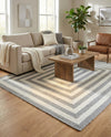 Sustainable Strands Indoor-Outdoor Oasis Collection Area Rug - Harborview Rectangle Gray and White  lifestyle 39