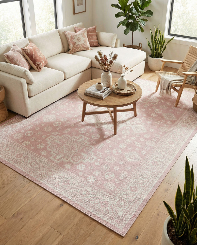 Tribal Terrace Treasures Collection Area Rug -  Incan Isle (Pink) Rectangle Pink  lifestyle 3