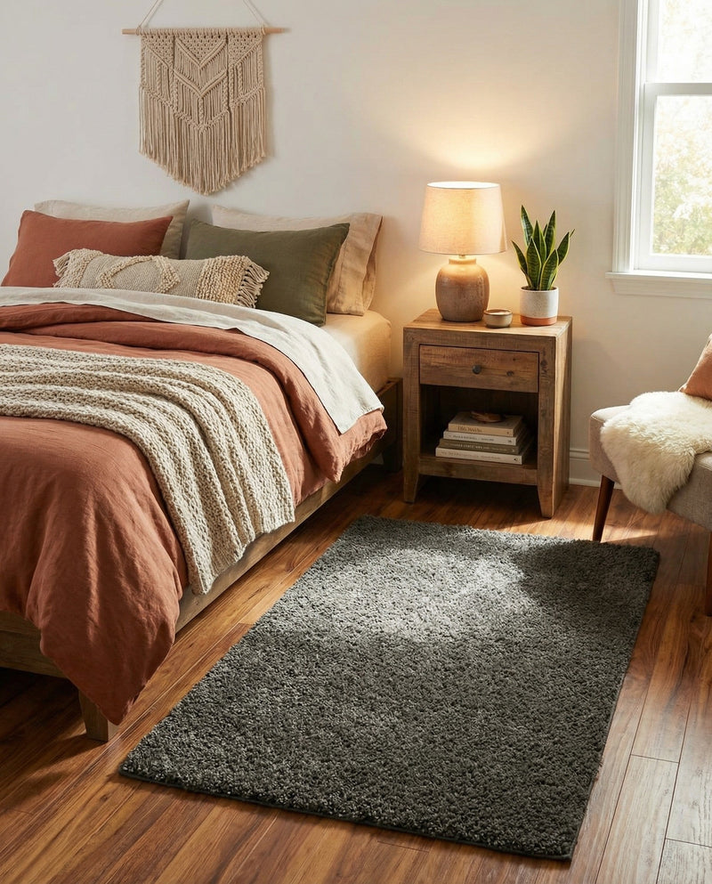 Cozy Comfort Shag Collection Area Rug - Haven (Smoke Gray) Rectangle Smoke Gray  lifestyle 8