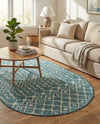 Savannah Pergola Collection Area Rug -  Pergola (Teal) Oval Teal  lifestyle 66
