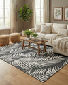 Seaside Blooms Collection Area Rug - Verdure (Charcoal) Rectangle Charcoal  lifestyle 3