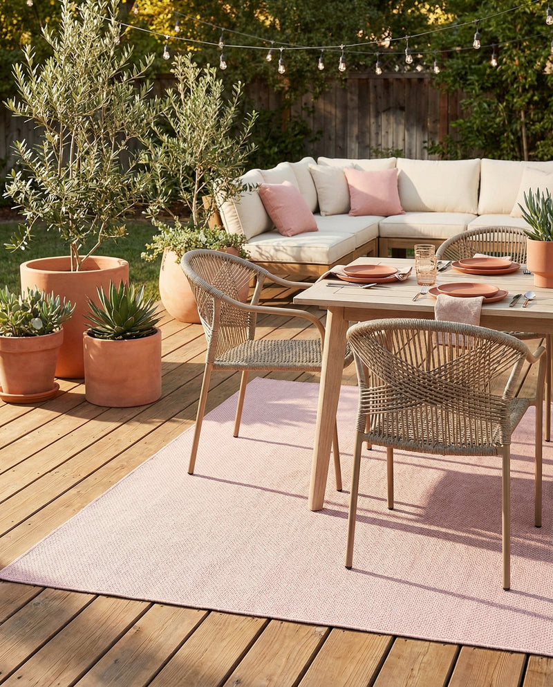 Seaside Serenity Collection Area Rug - Veranda (Whisper Pink) Rectangle Whisper Pink  lifestyle 6