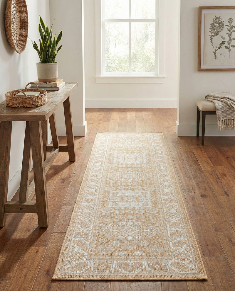 Tribal Terrace Treasures Collection Area Rug -  Incan Isle (Natural) Runner Natural  lifestyle 88