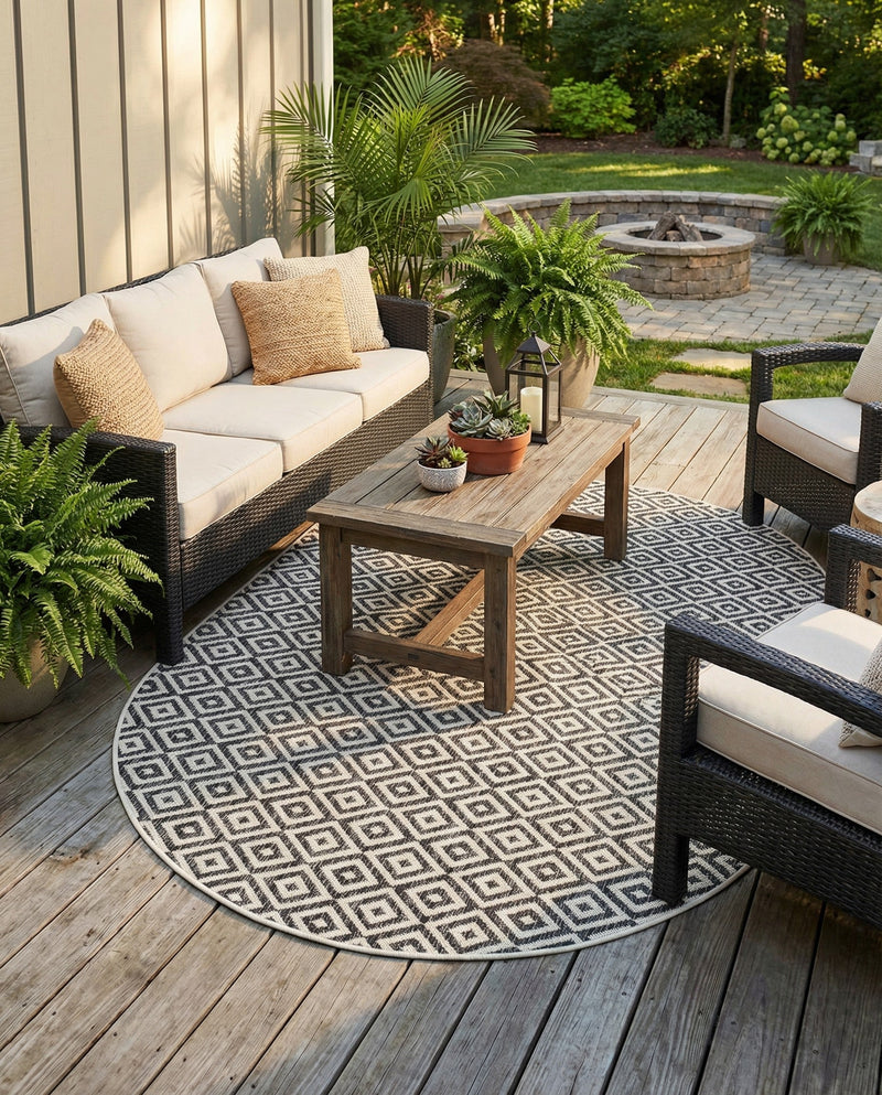 Urban Oasis Rugs Collection Area Rug -  Rooftop (Charcoal Gray) Oval Charcoal Gray  lifestyle 71