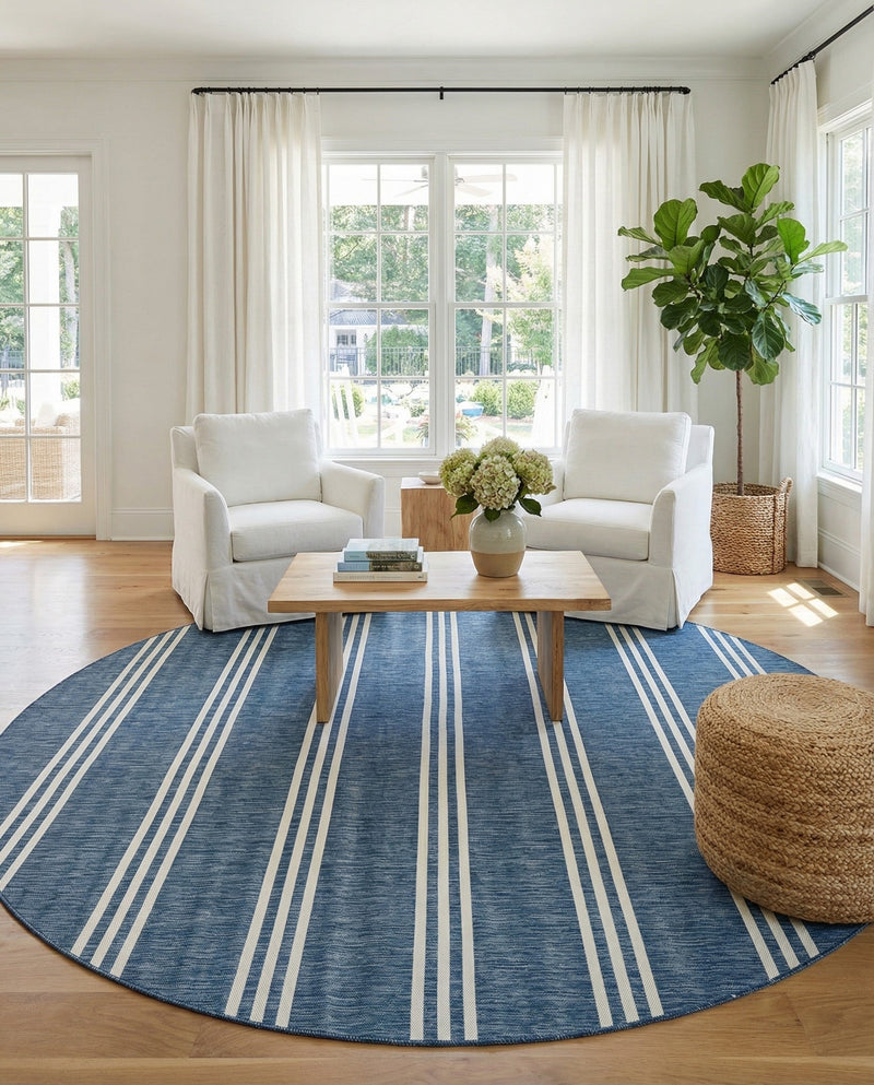 Urban Oasis Rugs Collection Area Rug -  District (Blue) Round Blue  lifestyle 63