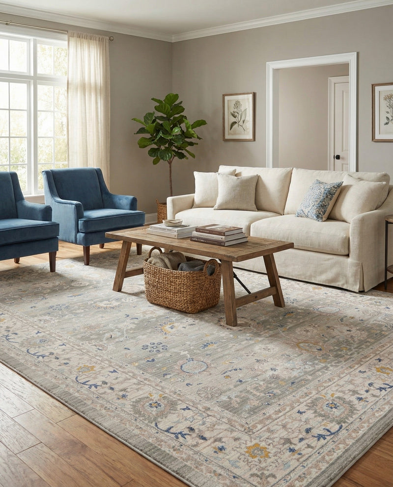 Savannah Series Collection Area Rug -  Beaufort Rectangle Cloud Gray  lifestyle 61