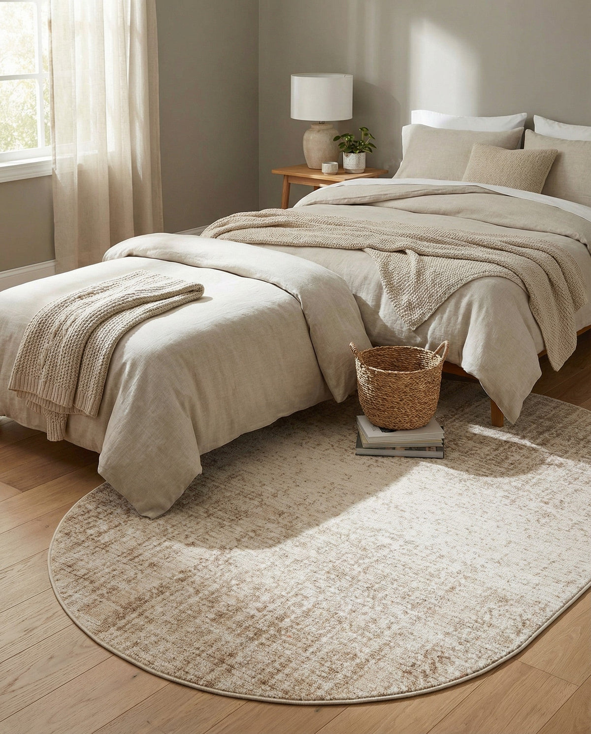 Jewel Oasis Collection Area Rug - Sapphire (Ivory) Oval Ivory  lifestyle 107