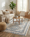 Savannah Elegance Collection Area Rug -  Tybee (Gray Blue) Rectangle Gray Blue  lifestyle 9