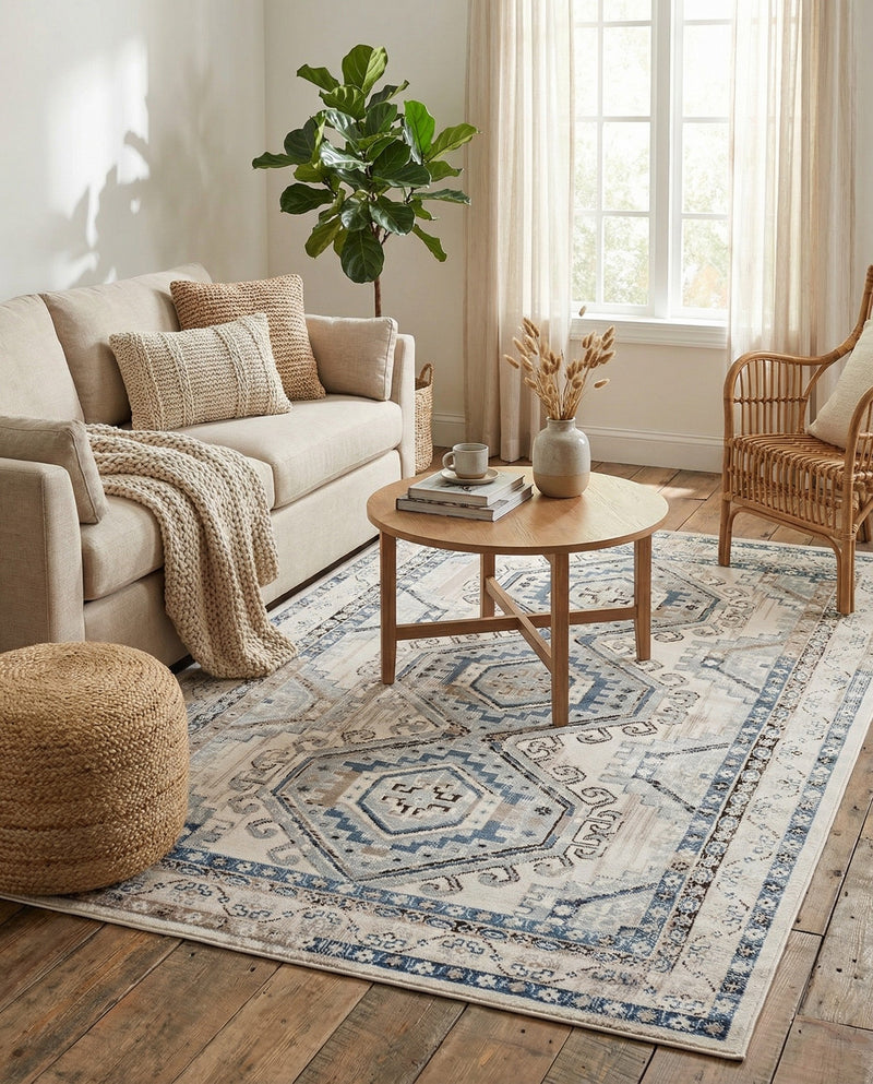 Savannah Elegance Collection Area Rug -  Tybee (Gray Blue) Rectangle Gray Blue  lifestyle 9