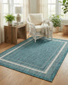 Terrace Fringe Collection Area Rug - Veranda (Teal) Rectangle Teal  lifestyle 14