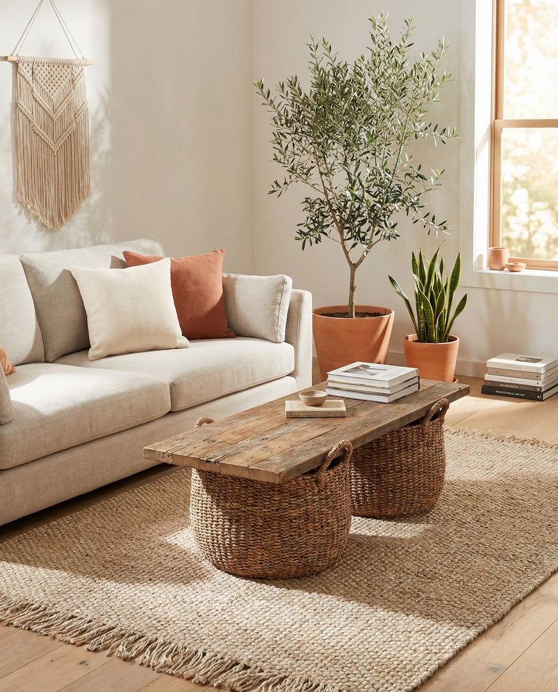 Savannah Jute Collection Area Rug - Seashore Rectangle Ivory  lifestyle 16