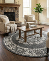 Patio Heritage Collection Area Rug - Savannah (Charcoal Gray) Round Charcoal Gray  lifestyle 68