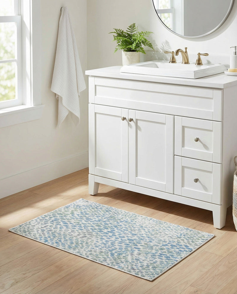 Aegean Elegance Washables Collection Area Rug -  Mykonos Rectangle Ivory Blue  lifestyle 25