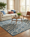 Coastal Terrace Collection Area Rug -  Tidepool Square Blue  lifestyle 45