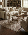 Sanctuary Retreat Collection Area Rug -  Enclave Rectangle Chocolate Brown  lifestyle 46