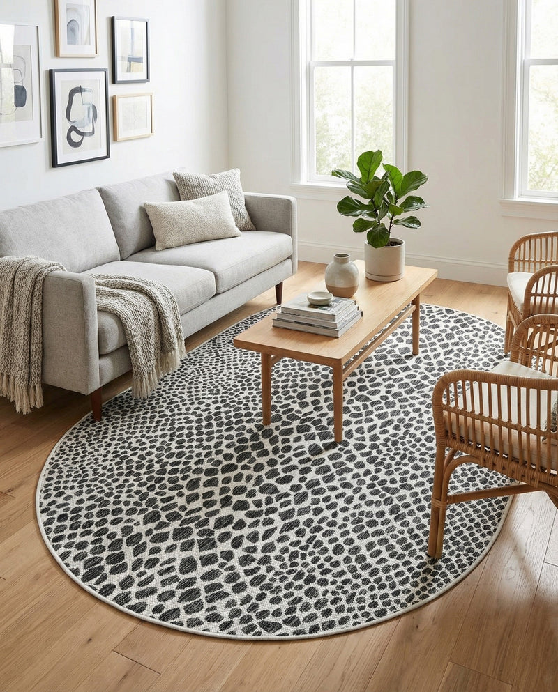 Urban Oasis Rugs Collection Area Rug -  Terrace (Black) Oval Black  lifestyle 63