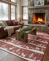 Garden Festivity Collection Area Rug - Evergreen Rectangle Red  lifestyle 39