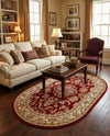 Jaipur Elegance Collection Area Rug -  Jantar Oval Red  lifestyle 43