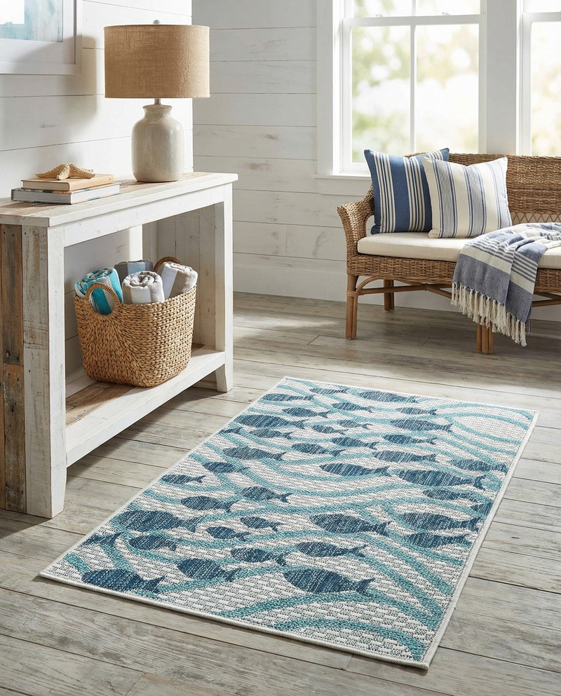 Seaside Haven Rugs Collection Area Rug -  Harbor Rectangle Blue  lifestyle 19