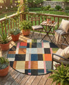 Outdoor Marrakesh Collection Area Rug -  Tangier Round Multi  lifestyle 50
