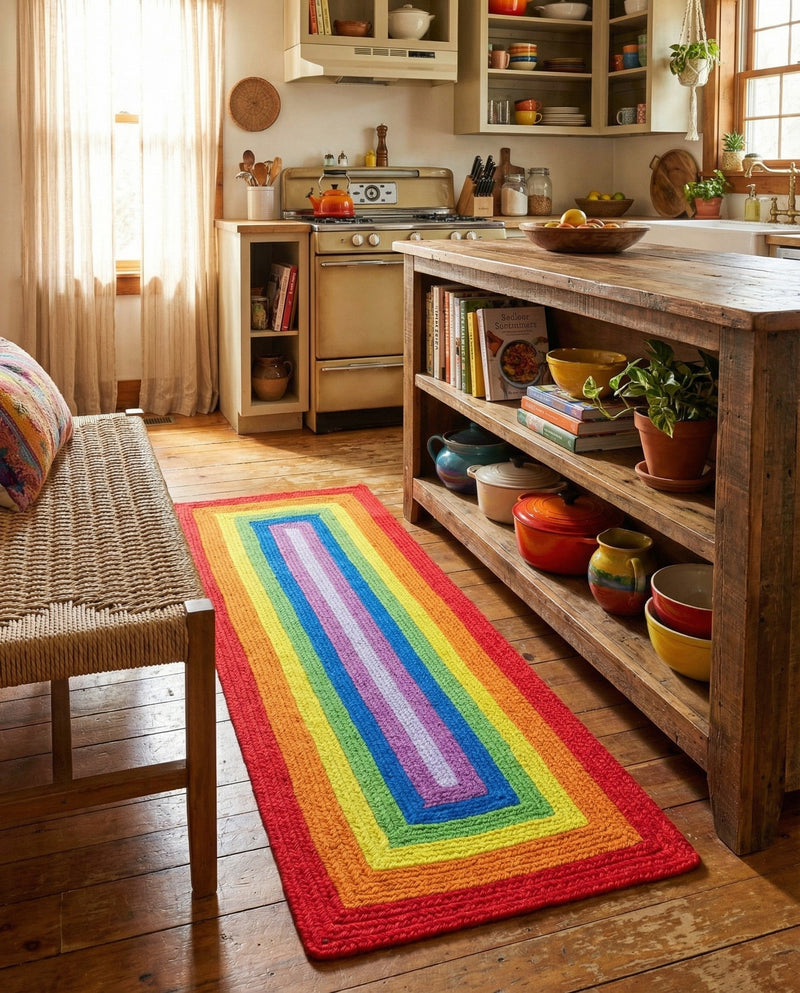 Sunset Isle Wool Braids Collection Area Rug - Paradise Runner Multi  lifestyle 36