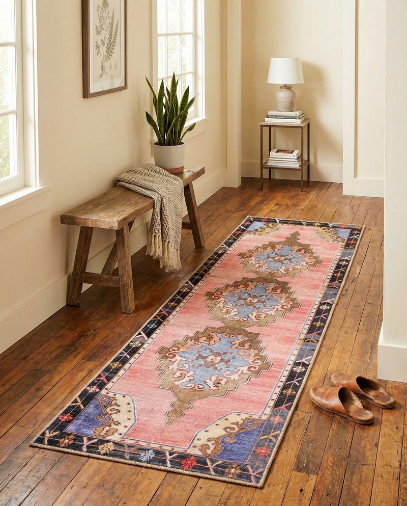 Heritage Elegance Collection Area Rug -  Winterthur (Pink) Runner Pink  lifestyle 40