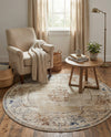 Coastal Manor Collection Area Rug -  Pierpoint Round Blue Cream  lifestyle 31