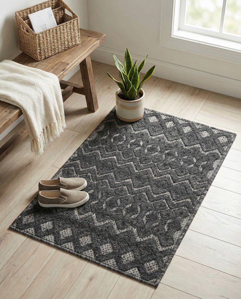 Garden Lattice Charm Collection Area Rug -  Pergola (Charcoal) Rectangle Charcoal  lifestyle 15