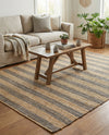 Woven Seaside Jute Collection Area Rug - Nantucket Rectangle Gray Ivory  lifestyle 6