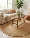 Woven Seaside Jute Collection Area Rug - Varadero Oval Natural  lifestyle 35