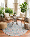 Vintage Memories Collection Area Rug -  Memories Round Blue  lifestyle 75