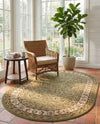 Jaipur Elegance Collection Area Rug -  Nahargarh (Green) Oval Green  lifestyle 83
