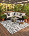 Seaside Blooms Collection Area Rug -  Evergreen (Charcoal Ivory) Square Charcoal Ivory  lifestyle 41