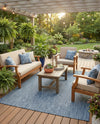 Seaside Serenity Collection Area Rug - Veranda (Blue) Rectangle Blue  lifestyle 23