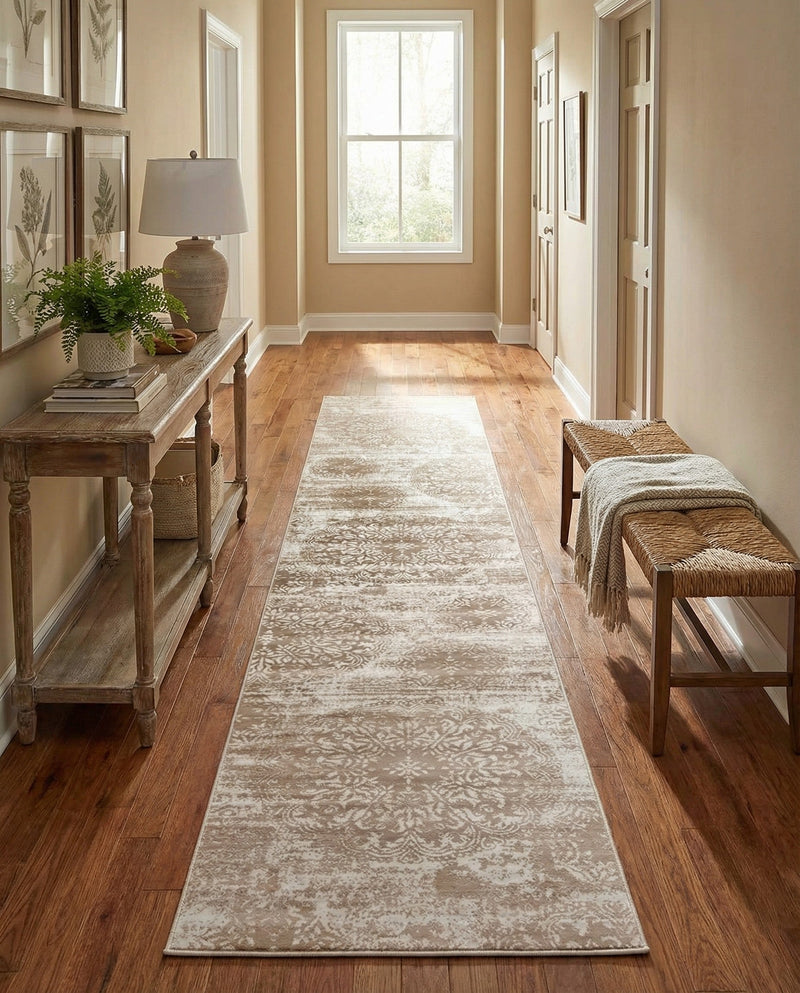 Riviera Elegance Collection Area Rug -  Monaco (Beige) Runner Beige  lifestyle 18